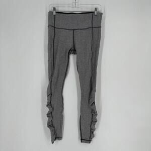 Lululemon Leggings Women’s 8 gray running yoga workout stretch lined outdoor